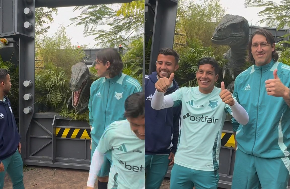 Jogadores do Cruzeiro em parque em Orlando (foto: Reprodução)