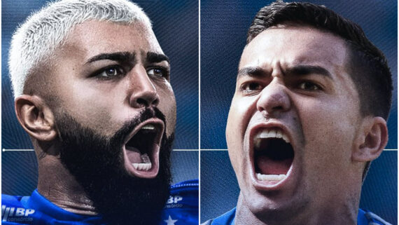 Gabigol (à esquerda) e Dudu (à direita) (foto: Reprodução/Cruzeiro)