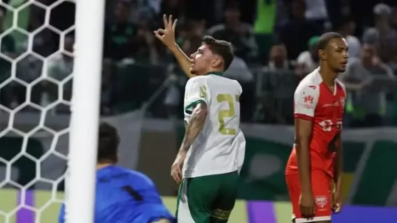 Erick Belé fez três gols para o Palmeiras (foto: Fabio Menotti/ Palmeiras)