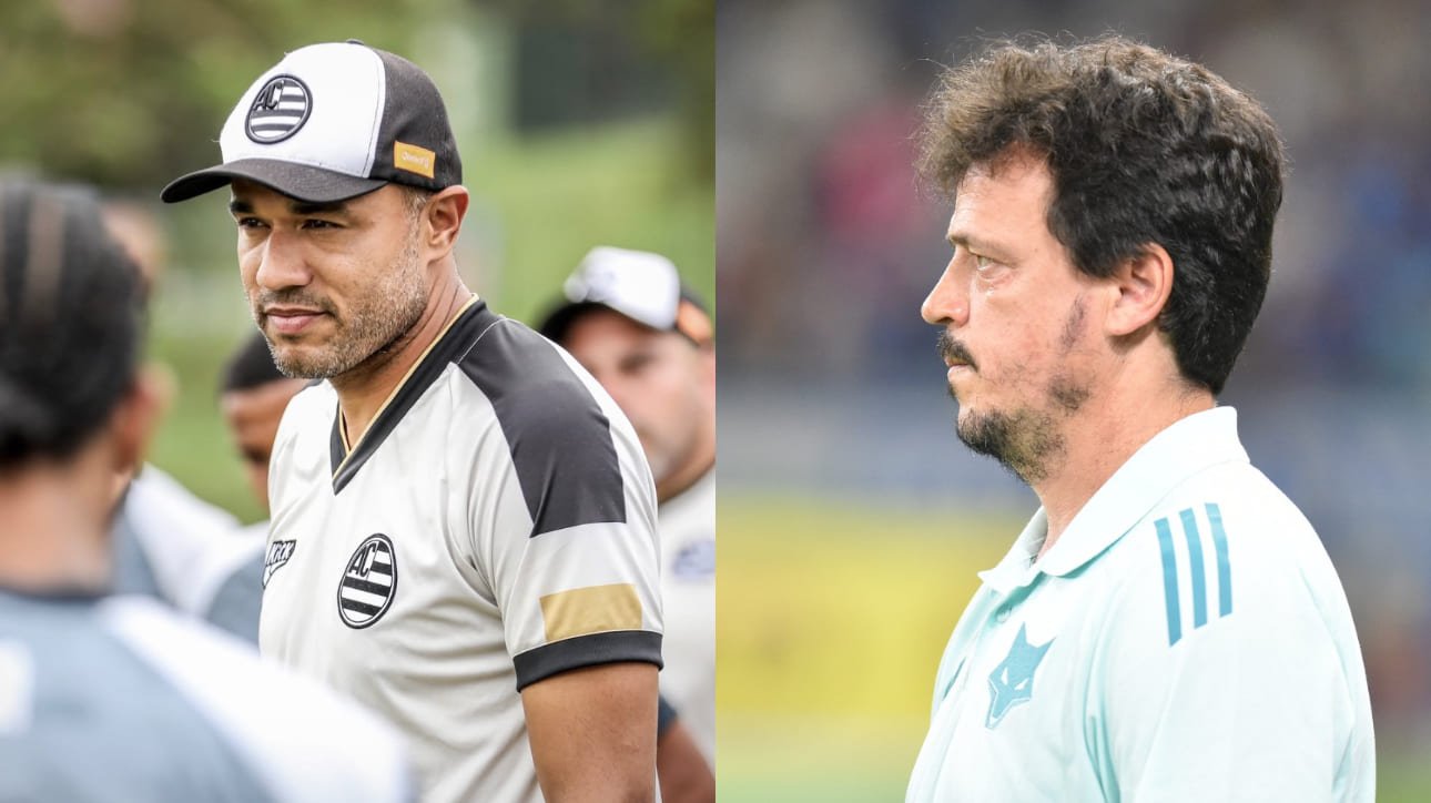 Roger Silva, técnico do Athletic, e Fernando Diniz, técnico do Cruzeiro (foto: Divulgação/Athletic; Ramon Lisboa/EM/D.A Press)