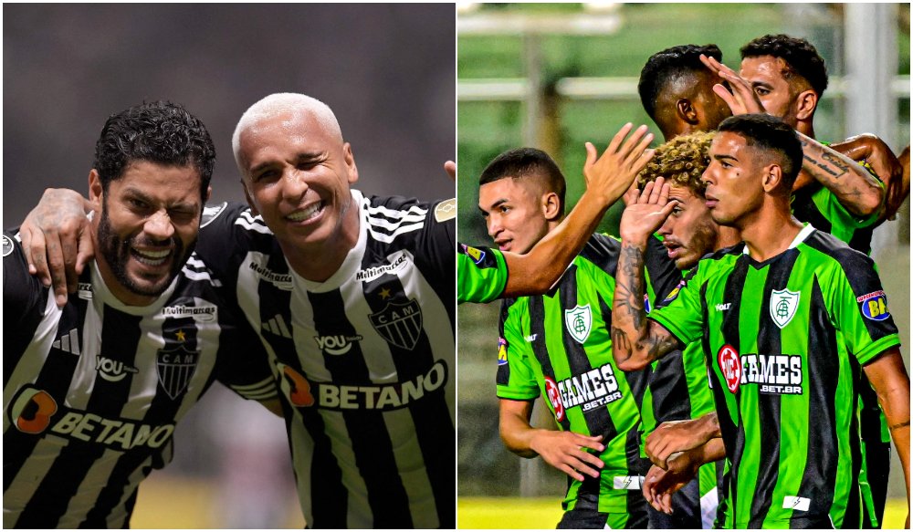 Atlético e América farão clássico pelo Campeonato Mineiro (foto: Montagem com imagens de Douglas Magno/AFP e Mourão Panda/América)