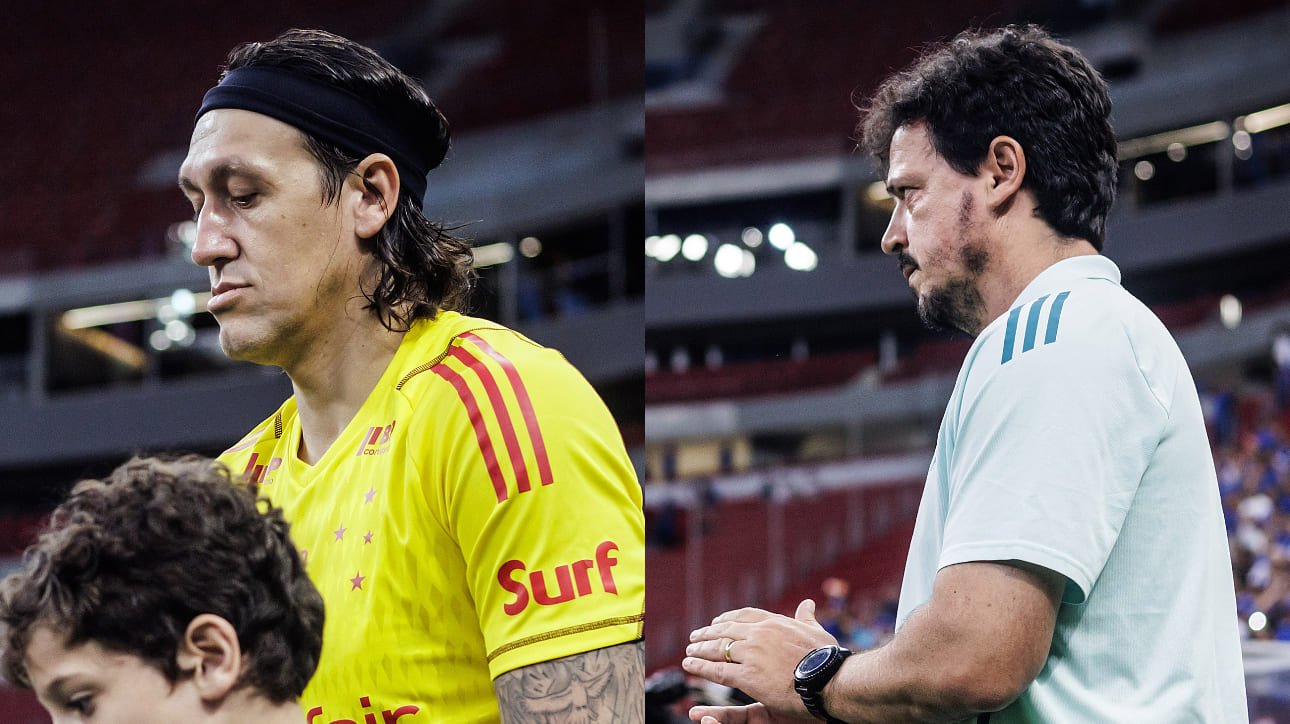 Cássio, goleiro do Cruzeiro, e Fernando Diniz, técnico do Cruzeiro (foto: Gustavo Aleixo/Cruzeiro)