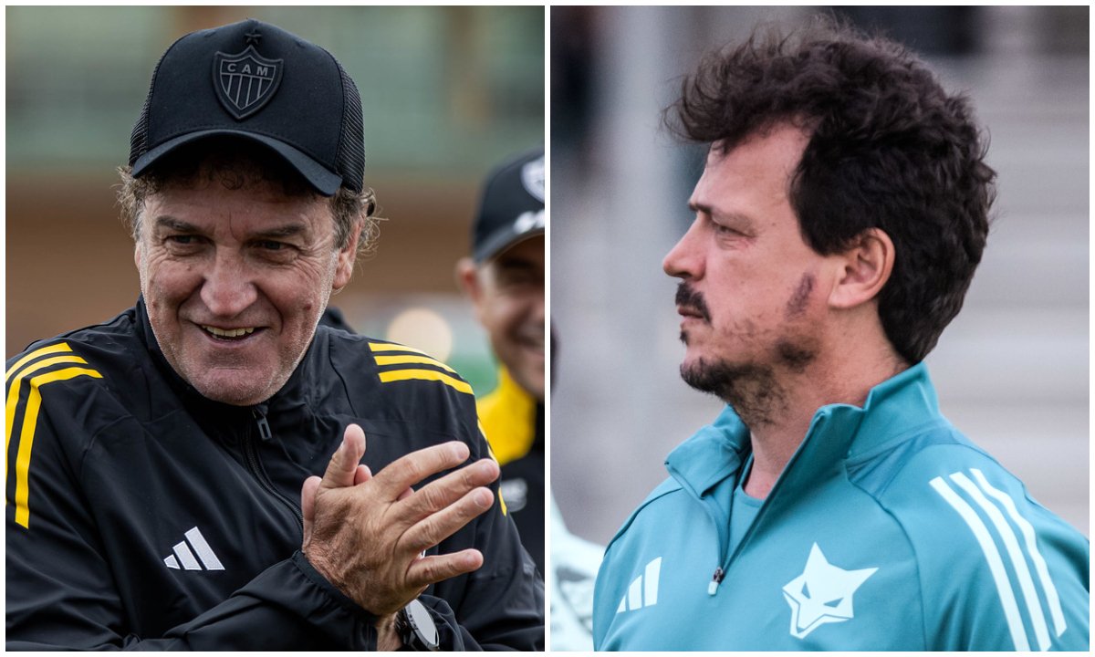 Cuca e Diniz, técnicos de Atlético e Cruzeiro (foto: Pedro Souza/Atlético e Gustavo Aleixo/Cruzeiro)