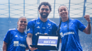 Vanessinha, Gabigol e Byanca Brasil, atletas do Cruzeiro (foto: Gustavo Aleixo/Cruzeiro)