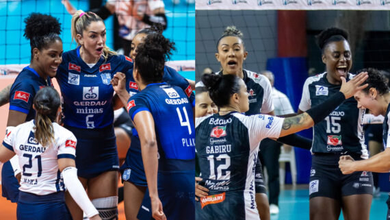 Minas e Mackenzie se enfrentam em clássico pela Superliga Feminina de Vôlei (foto: Hedgard Moraes/Minas Tênis Clube e Divulgação/Mackenzie)