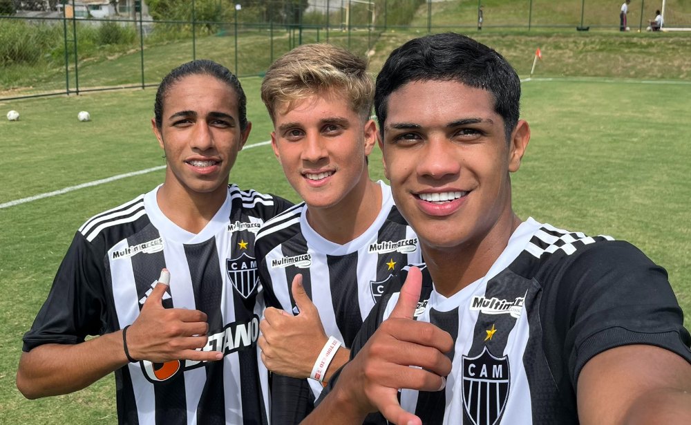 Pascini, Pedrinho e Índio são três dos principais nomes do Atlético na Copinha (foto: Divulgação/Galo Na Base)