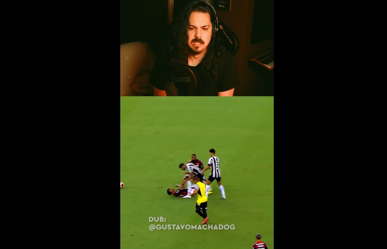 Momento da briga no jogo entre Flamengo e Botafogo (foto: Reprodução/Gustavo Machado/Rede Social X)
