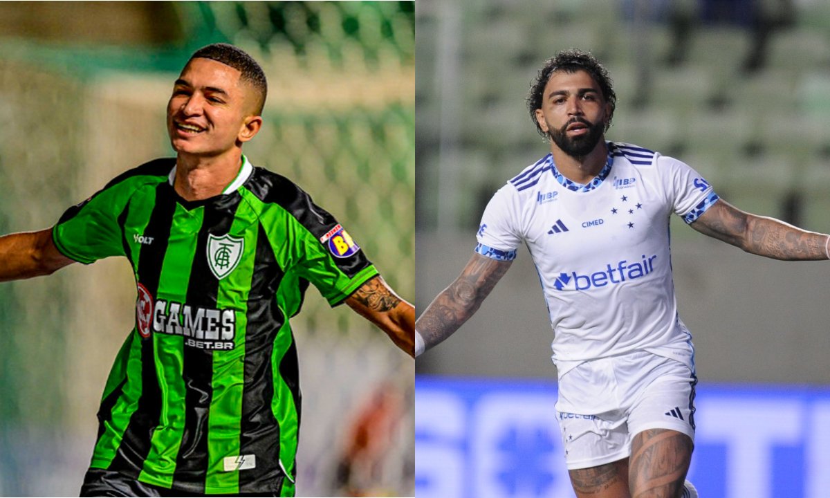 Marlon e Gabigol, figuras de referência de América e Cruzeiro, respectivamente (foto: Mourão Panda/América--- Alexandre Guzanshe/EM DA Press)