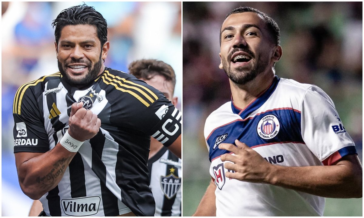 Hulk e Ramon, atacantes de Atlético e Itabirito (foto: Pedro Souza/Atlético e Rafael Leandro/Itabirito)