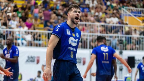 Jogador do Minas em quadra pela Copa Brasil de Vôlei Masculino (foto: MTC/Divulgação)