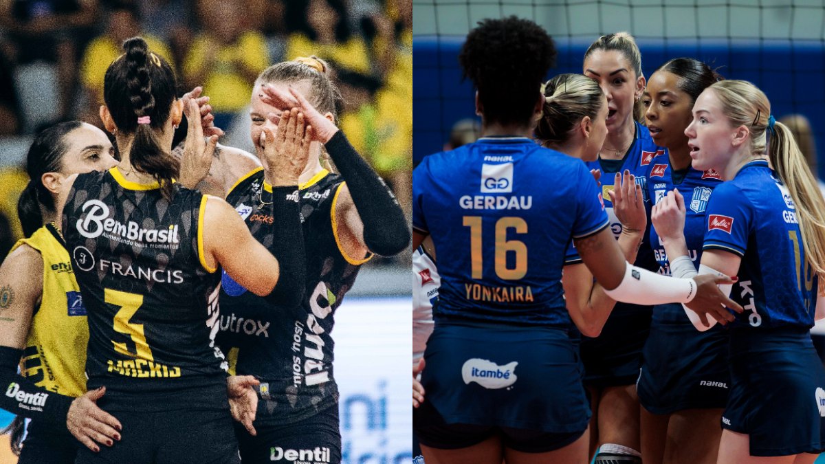 Praia Clube e Minas tiveram suas partidas adiadas em 30 min na Copa Brasil Feminina de Vôlei (foto: Eliezer Esportes/Praia Clube e Hedgard Moraes/MTC)