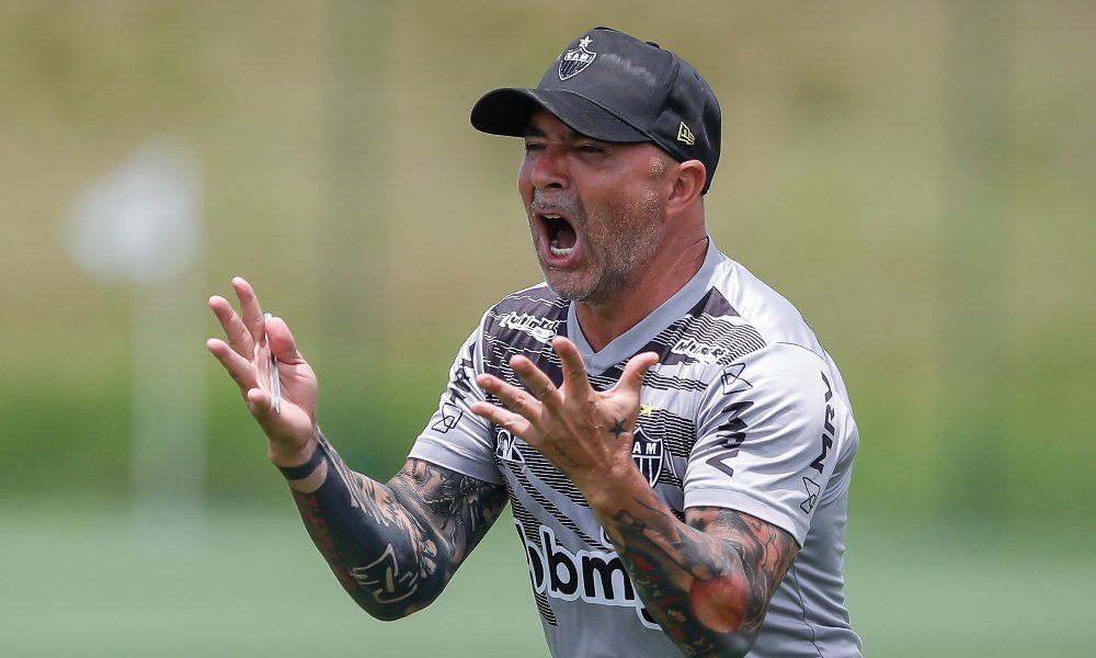 Sampaoli irritado durante treino do Atlético - (foto: Bruno Cantini/Atlético)