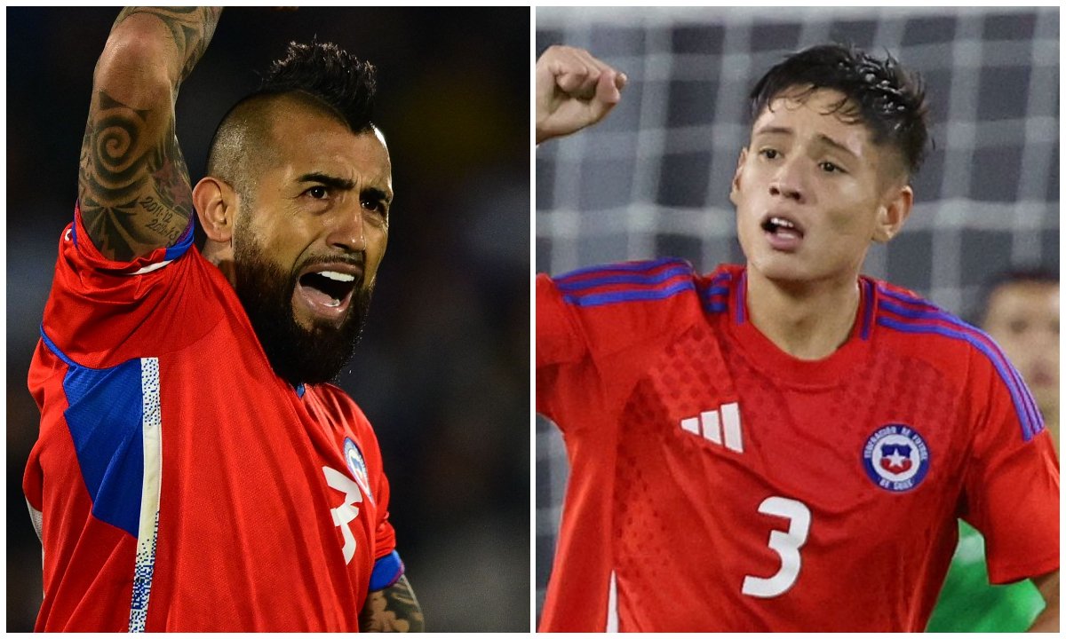 Vidal e Román em ação pelo Chile (foto: Pablo PORCIUNCULA / AFP e Edison GAMEZ / AFP)