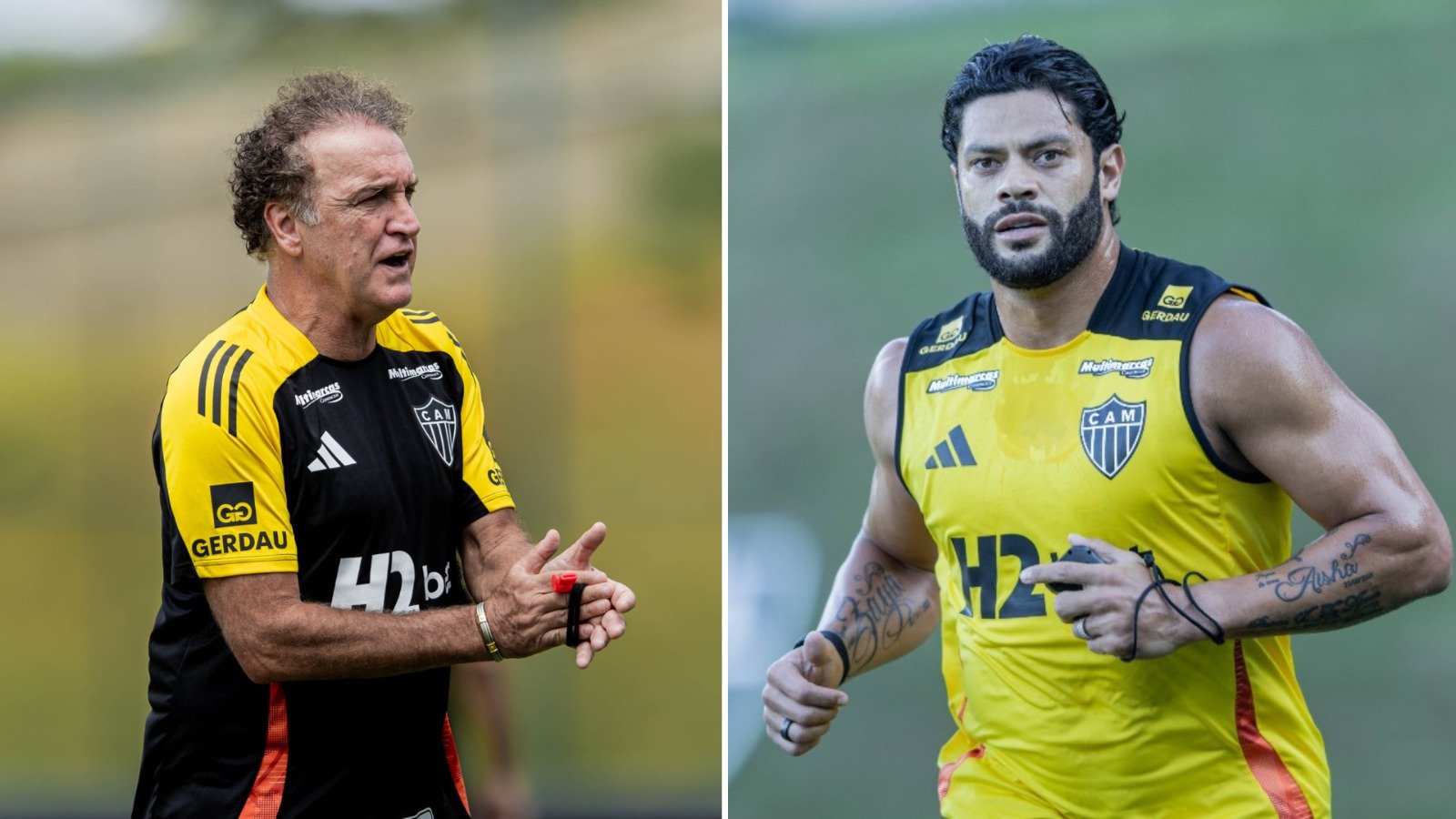 Fotos de Cuca, técnico do Atlético, e Hulk, atacante do Galo (foto: Pedro Souza/Atlético)