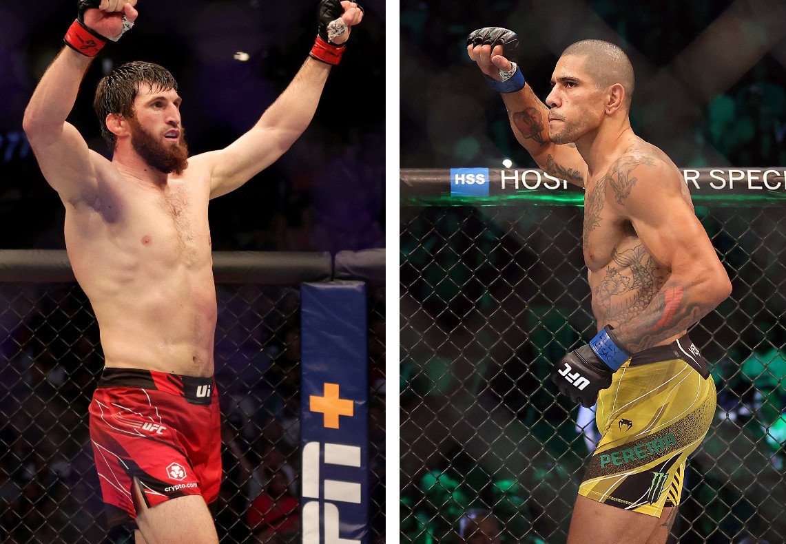 Magomed Ankalaev é o desafiante de Alex Poatan no UFC 313 (foto: Carmen Mandato e Jamie Squire/AFP)