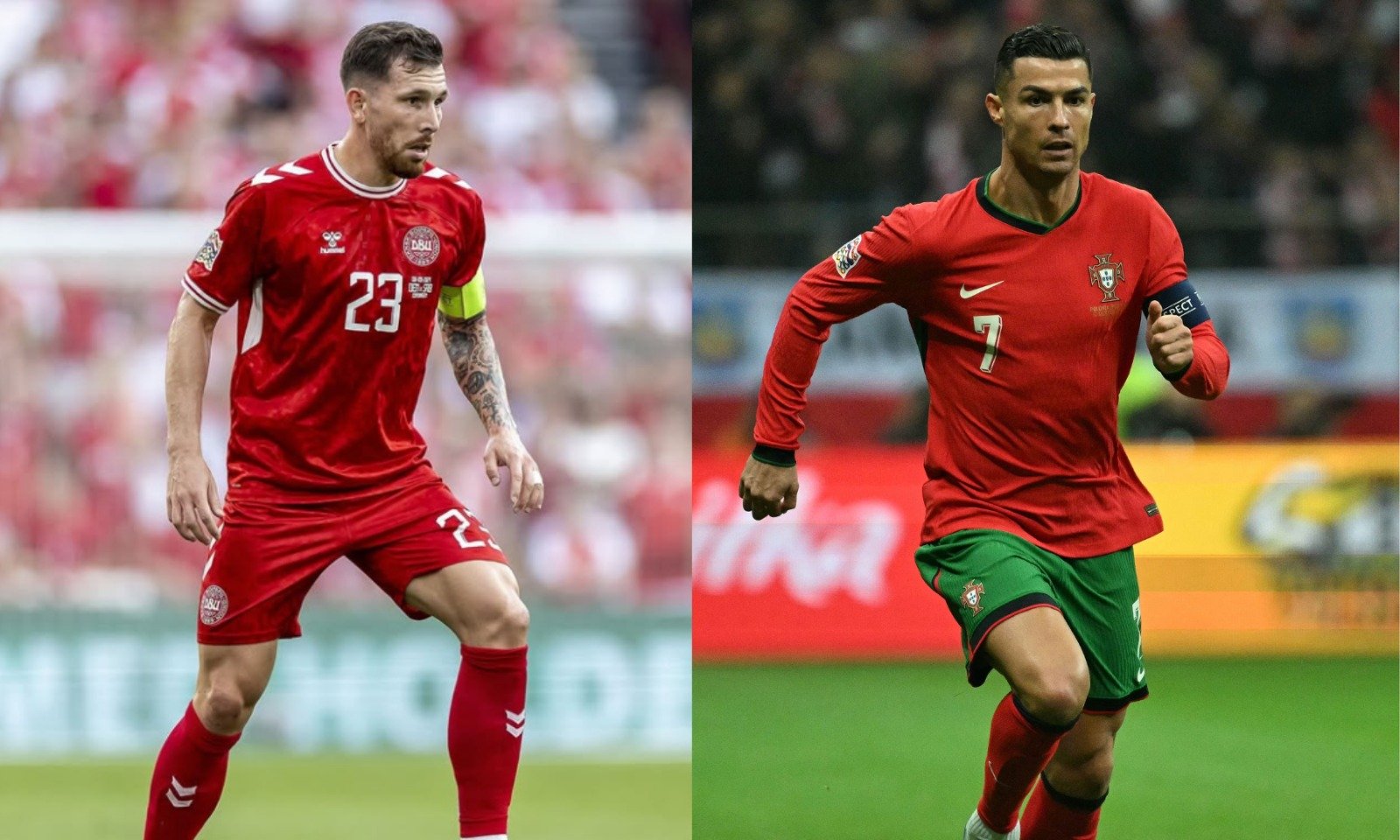 Pierre-Emile e Cristiano Ronaldo lado a lado (foto: Sergei Gapon)