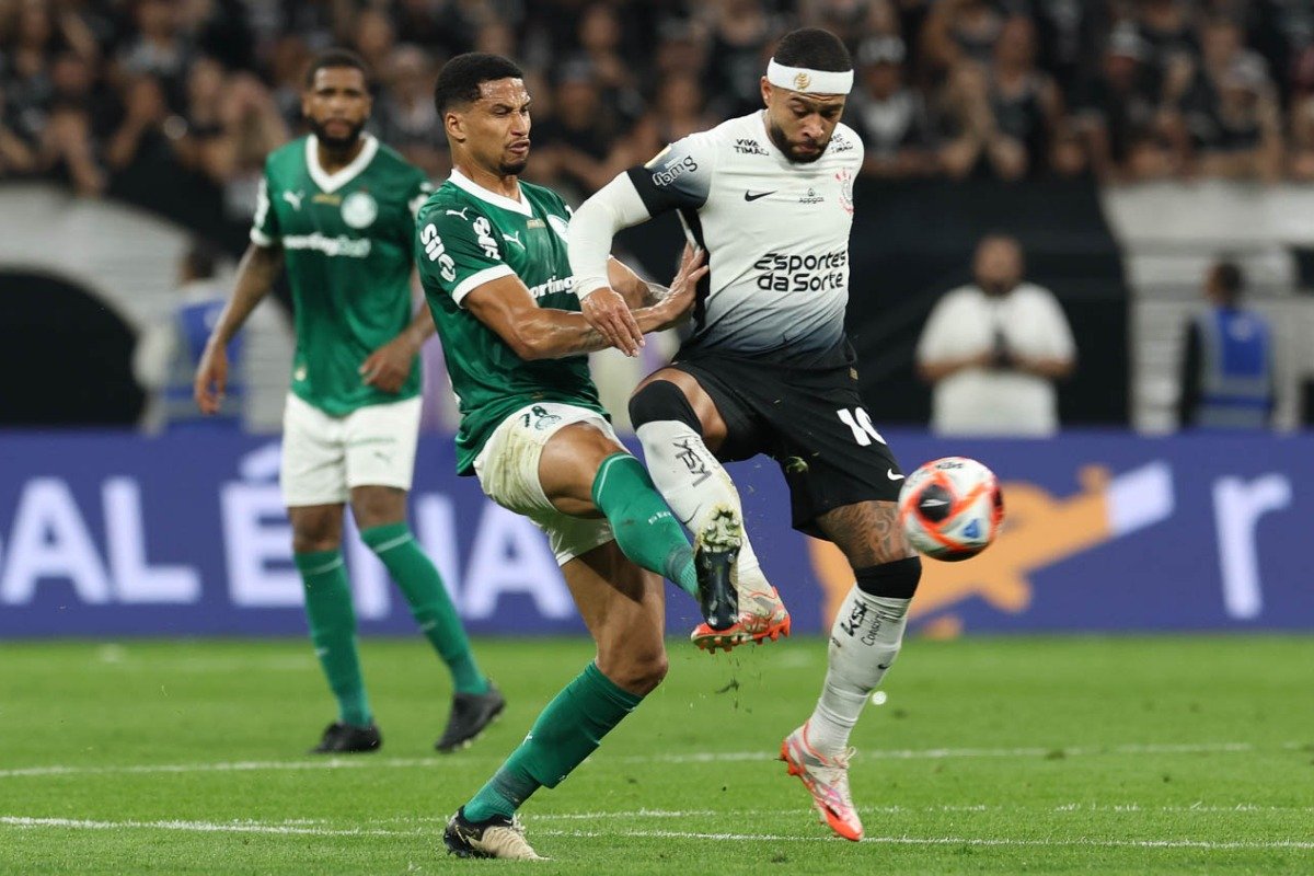 Lance do jogo entre Corinthians e Palmeiras pelo Campeonato Paulista (foto: Cesar Greco/Palmeiras)