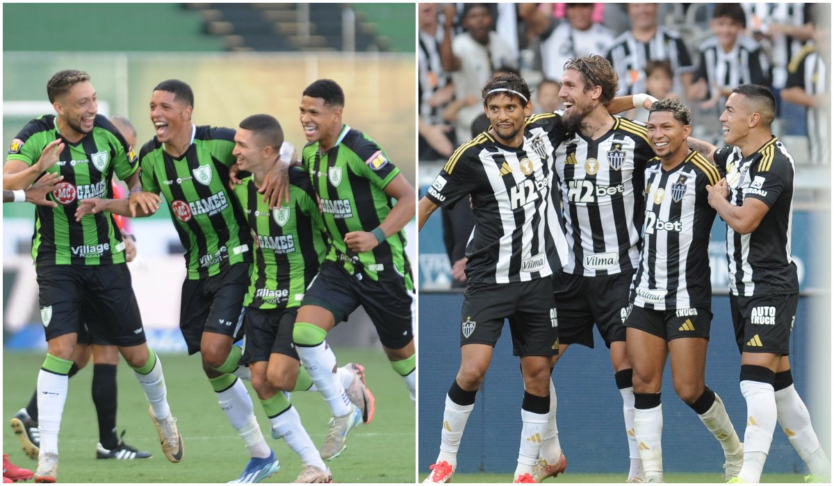 América e Atlético decidem o Campeonato Mineiro de 2025 neste sábado (15/3) (foto: Montagem com imagens de Alexandre Guzanshe/EM/D.A Press)