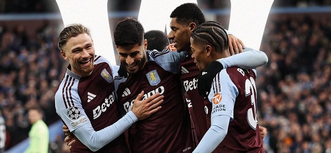 Aston Villa comemora gol contra o Brugge (foto: Divulgação/Aston Villa)