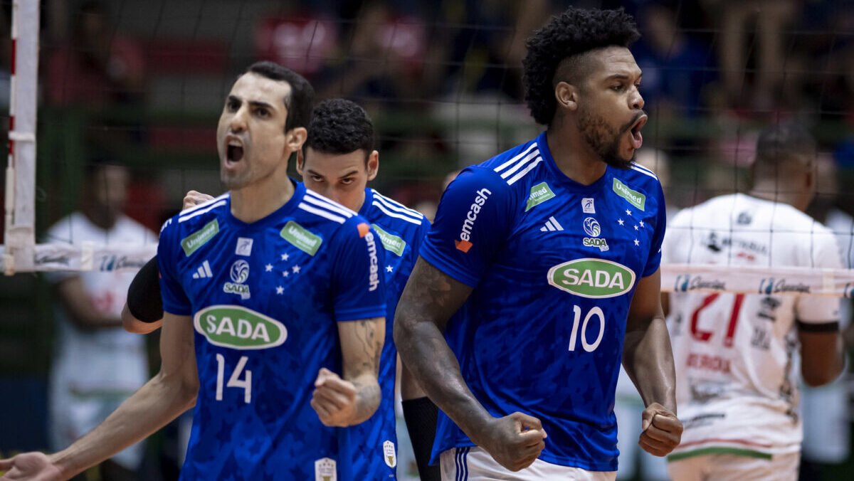Cruzeiro comemora ponto na Superliga Masculina de Vôlei (foto: Agência i7/Cruzeiro)