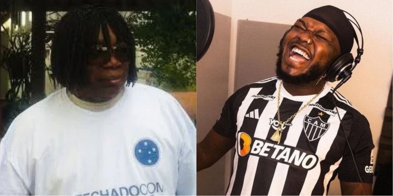 Milton Nascimento, torcedor do Cruzeiro, e Djonga, torcedor do Atlético (foto: Reprodução/Redes sociais)