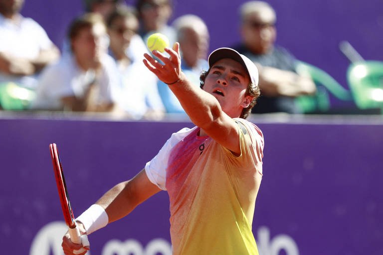 João Fonseca durante a final do ATP 250 de Buenos Aires (foto: Matias Baglietto - 16.fev.2025/Reuters)
