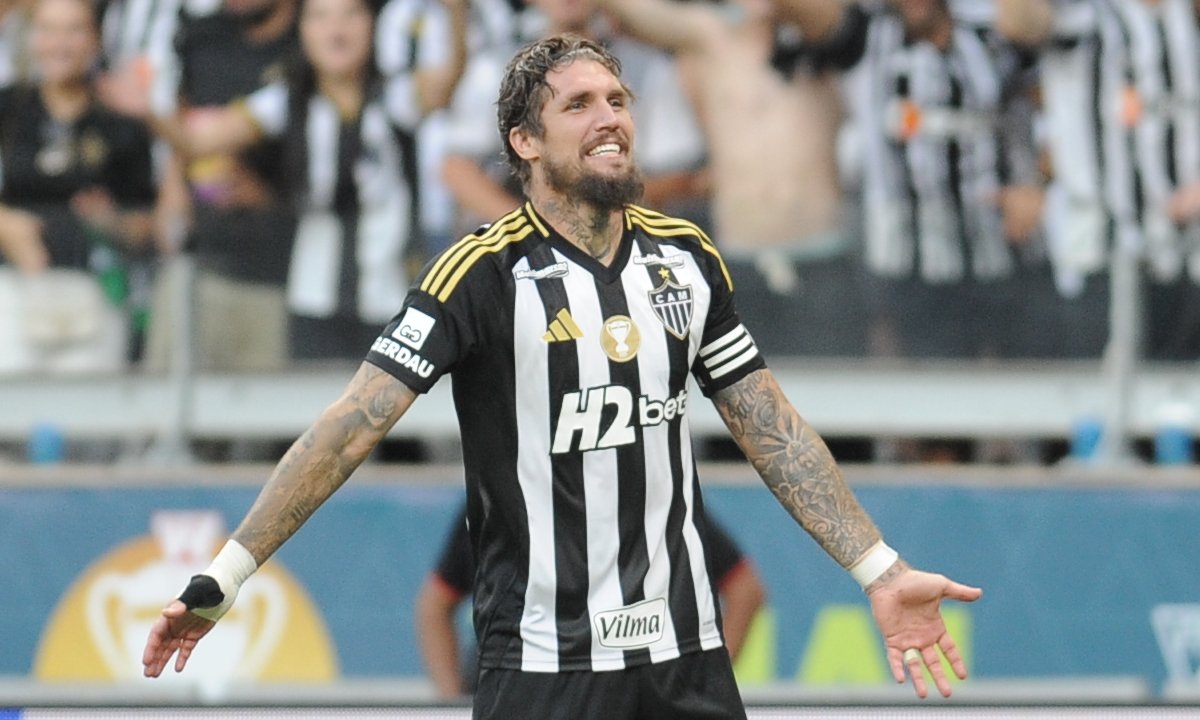 Lyanco comemora gol pelo Atlético - (foto: Alexandre Guzanshe/EM/D.A Press)