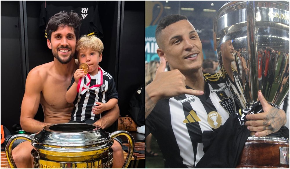 Igor Rabello e Guilherme Arana, os jogadores mais vitoriosos da atual geração do Atlético (foto: Reprodução/Instagram/Igor Rabello e Alexandre Guzanshe/EM/DA.Press)