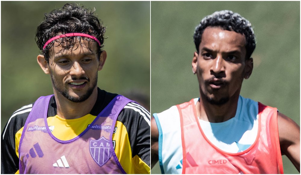 Gustavo Scarpa e Matheus Pereira, meias de Atlético e Cruzeiro, respectivamente (foto: Montagem com imagens de Pedro Souza/Atlético e Gustavo Aleixo/Cruzeiro)