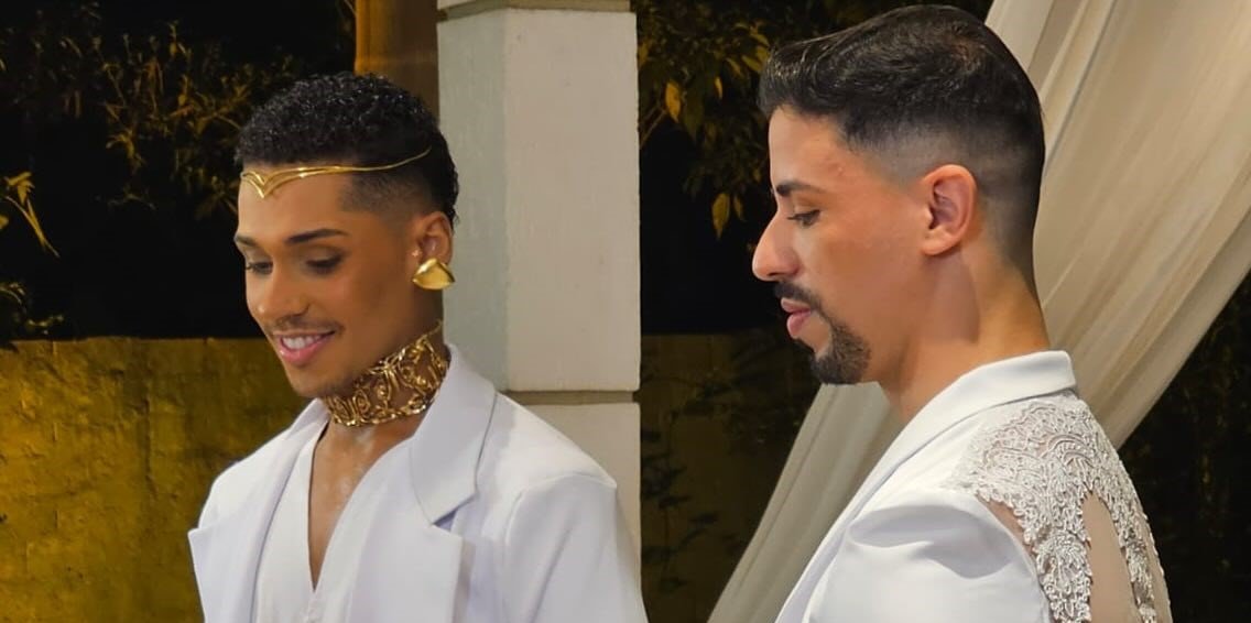 Rafael Trevisan (D) citou Carol Gattaz em votos de casamento com Gabriel Ferreira (E) (foto: Reprodução/Instagram)