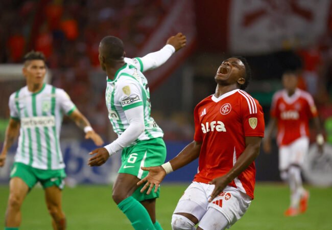 Atlético Nacional foi vendido pelo Internacional por 3 a 0, no Beira-Rio, pela Libertadores (foto: SILVIO AVILA / AFP)