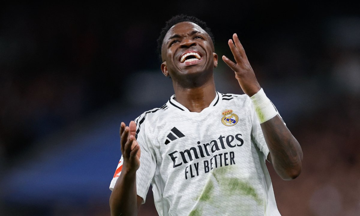 Vinicius Júnior em jogo contra o Athletic Bilbao (foto: AFP)