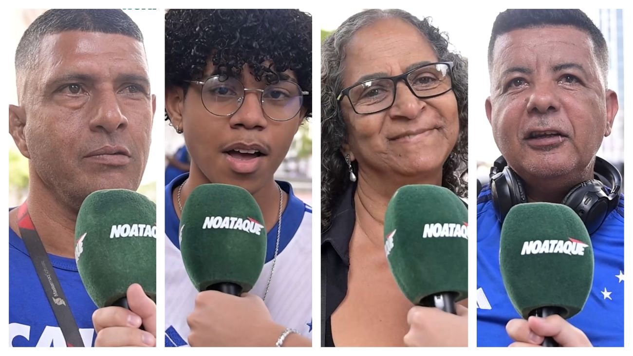 Torcedores do Cruzeiro desabafaram na Praça Sete (foto: Leandro Courio/EM/D.A. Press)