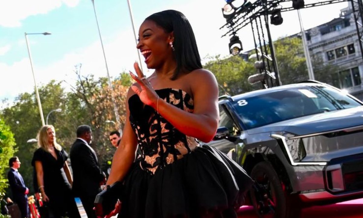 Simone Biles no Prêmio Laureus, conhecido como o Oscar do esporte (foto: Divulgação/Laureus Sports)