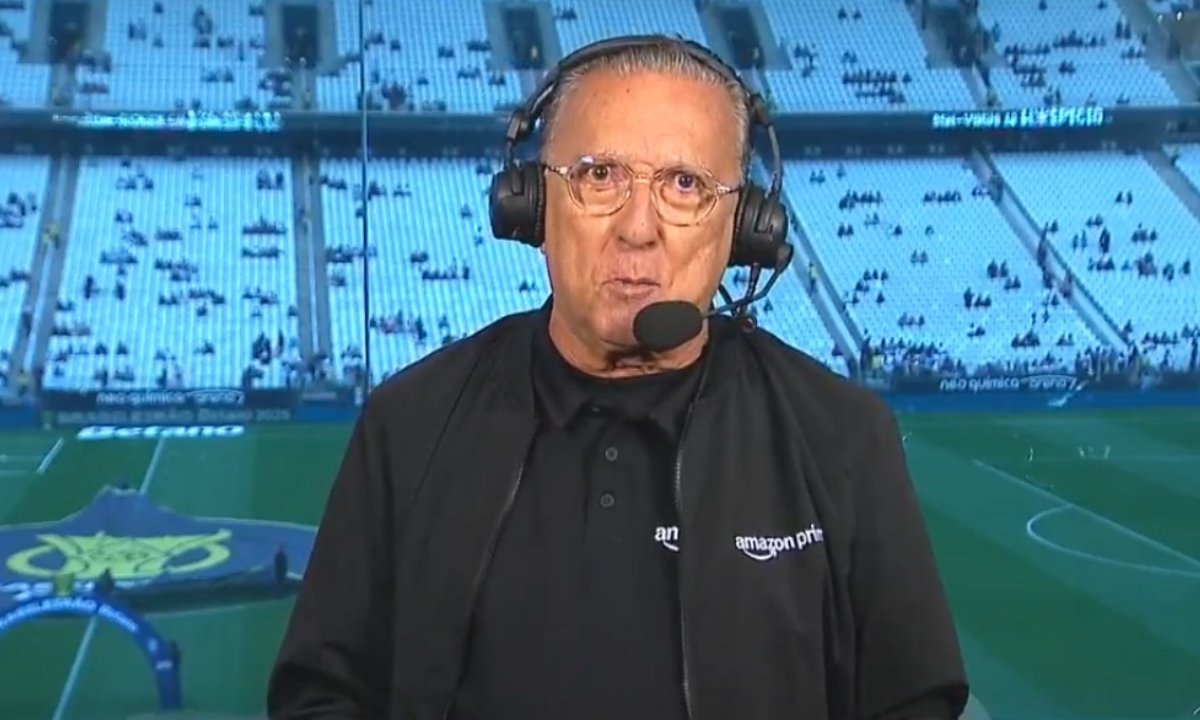 Galvão Bueno em transmissão da Amazon Prime (foto: Reprodução)