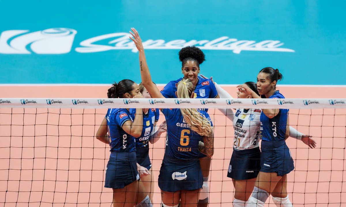 Minas em jogo pela Superliga Feminina de Vôlei (foto: Hedgard Moraes/Minas Tênis Clube)