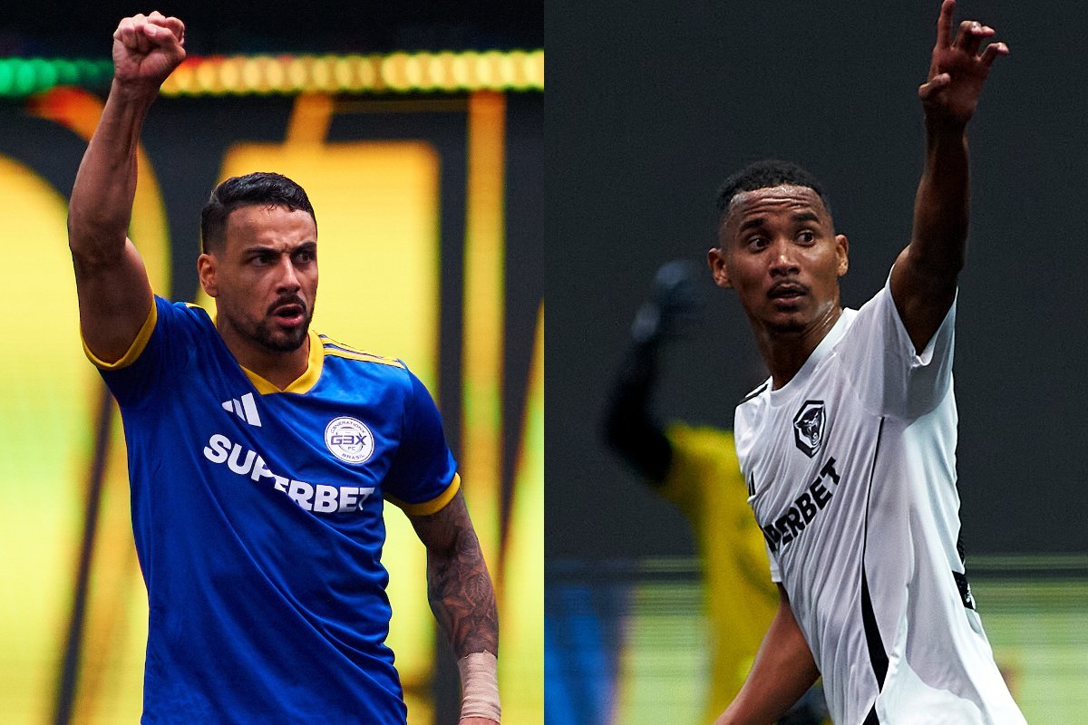 Jogadores de G3X e Furia durantes partidas da Kings League Brasil (foto: Divulgação / G3X e Furia)