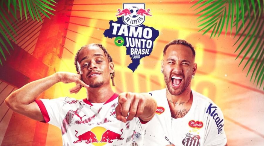 Xavi Simons e Neymar (foto: Divulgação / Leipzig)