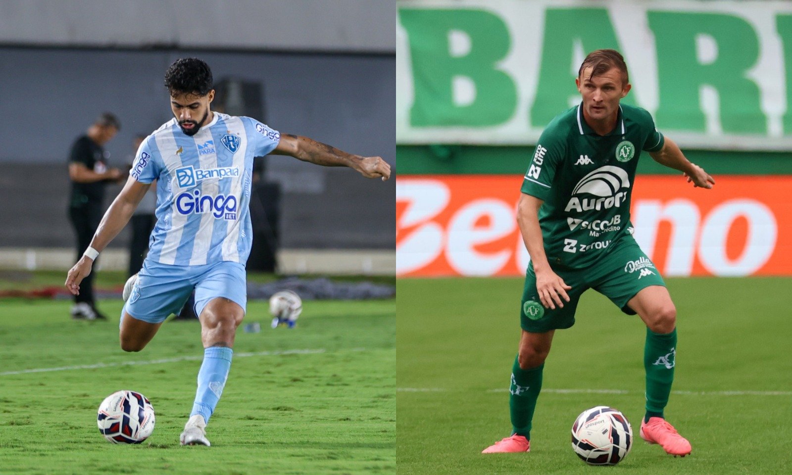 Jogadores do Paysandu e Chapecoense (foto: Jorge Luís Totti/Paysandu e João Heemann/ACF)