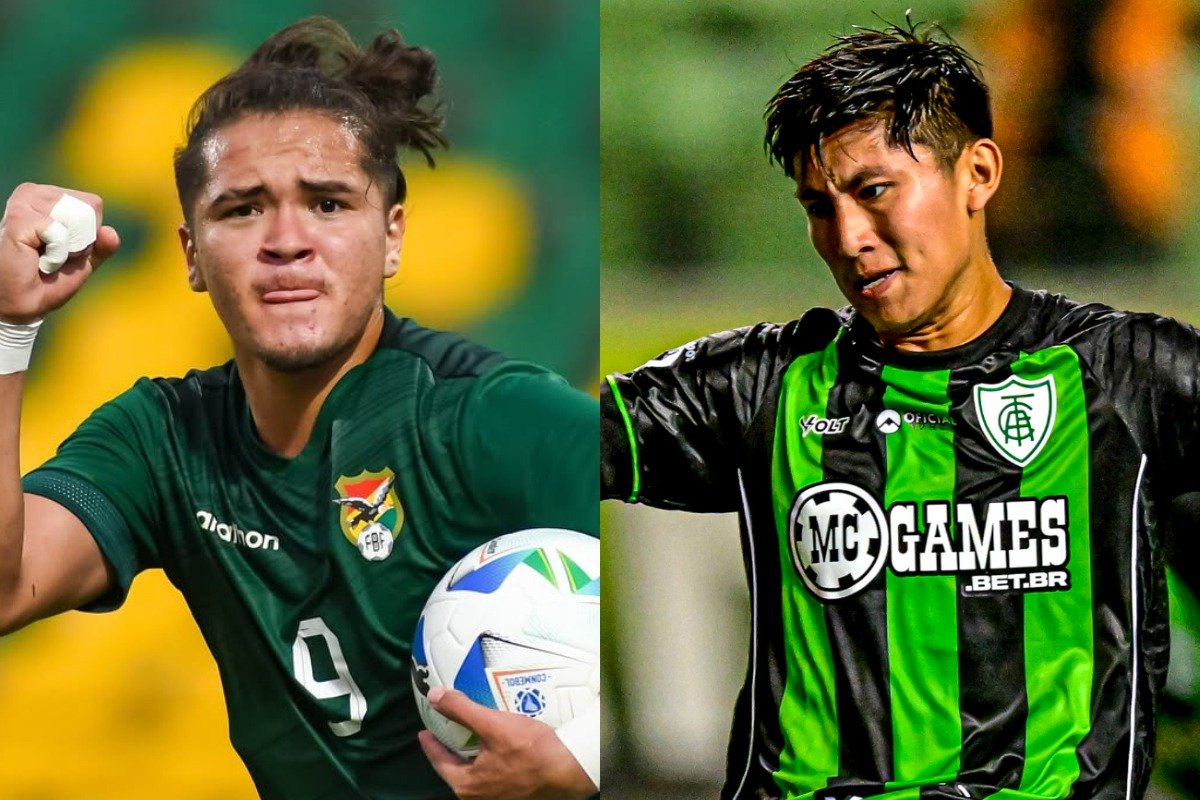 Diego Pérez, do Atlético, e Miguelito, do América (foto: Divulgação/FBF e Mourão Panda/América)