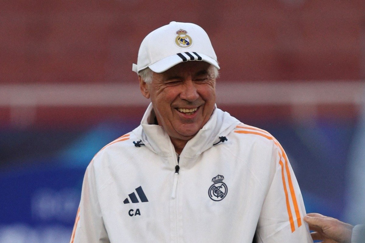 Carlo Ancelotti, técnico do Real Madrid e alvo da Seleção Brasileira (foto: Adrian Dennis / AFP)