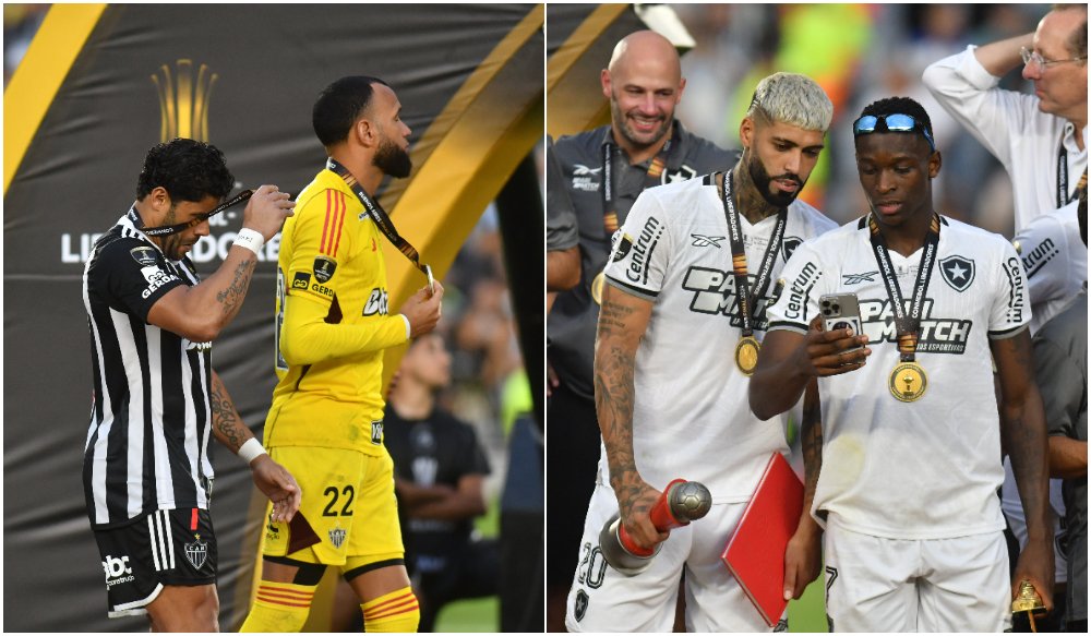 Atlético e Botafogo protagonizaram final memorável na Copa Libertadores em 2024 (foto: Montagem com imagens de Alexandre Guzanshe/EM/D.A. Press)