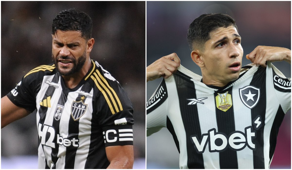 Hulk e Savarino, destaques de Atlético e Botafogo, respectivamente (foto: Montagem com imagens de Alexandre Guzanshe/EM/DA.Press e Vítor Silva/Botafogo)
