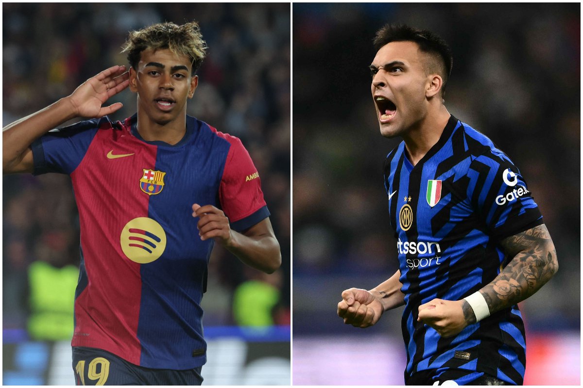 Lamine Yamal e Lautaro Martínez (foto: AFP)