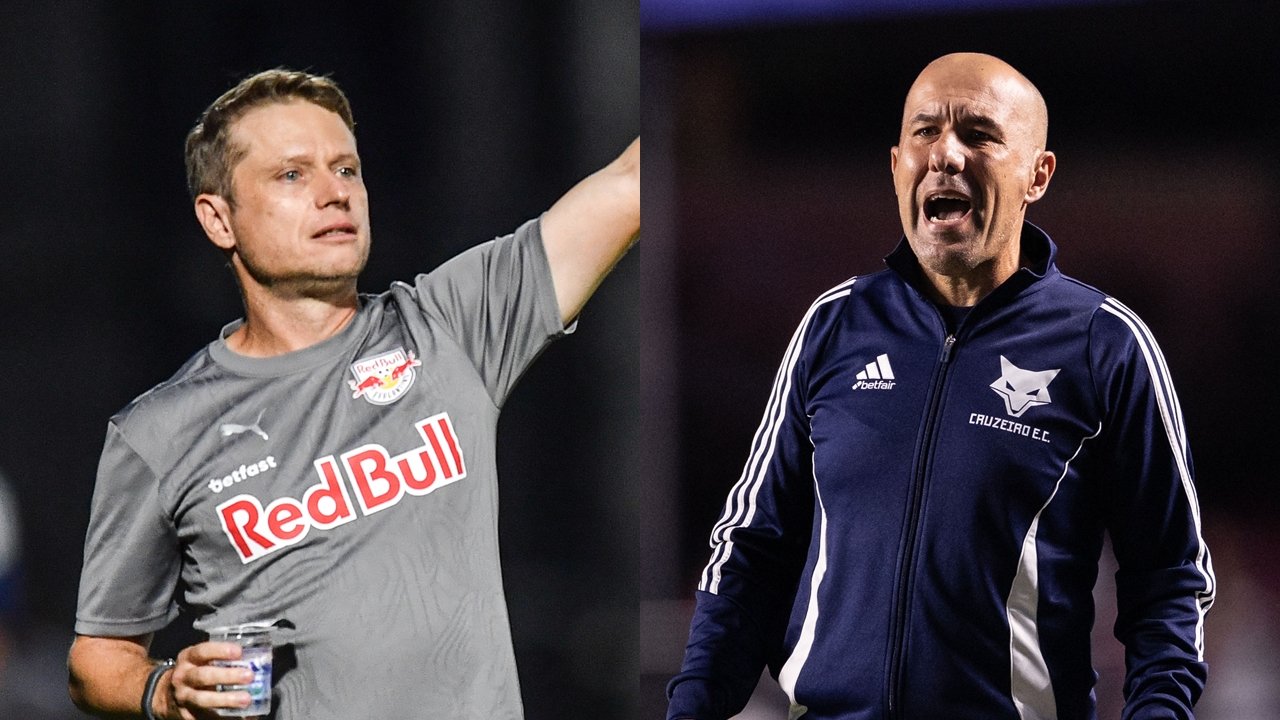 Fernando Seabra e Leonardo Jardim (foto: Ari Ferreira/Bragantino e Gustavo Aleixo/Cruzeiro)