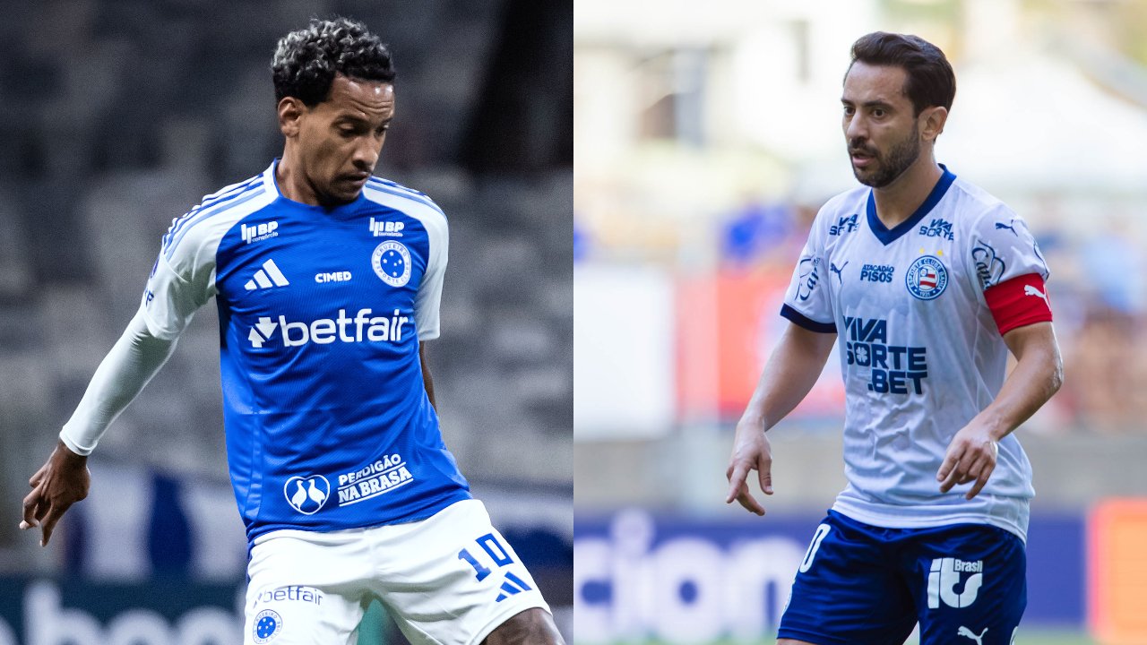 Matheus Pereira e Everton Ribeiro (foto: Gustavo Aleixo/Cruzeiro e Letícia Martins/Bahia)
