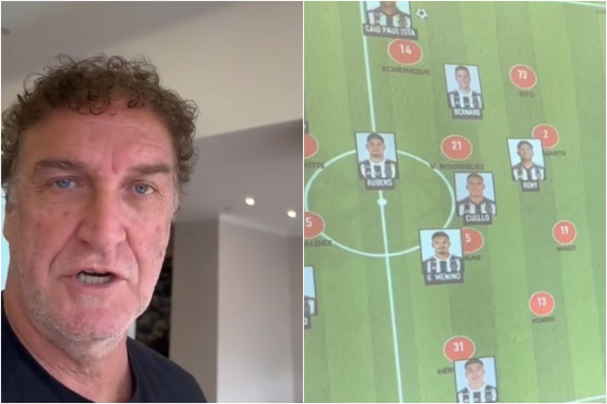 Cuca e esquema tático do Atlético (foto: Reprodução)