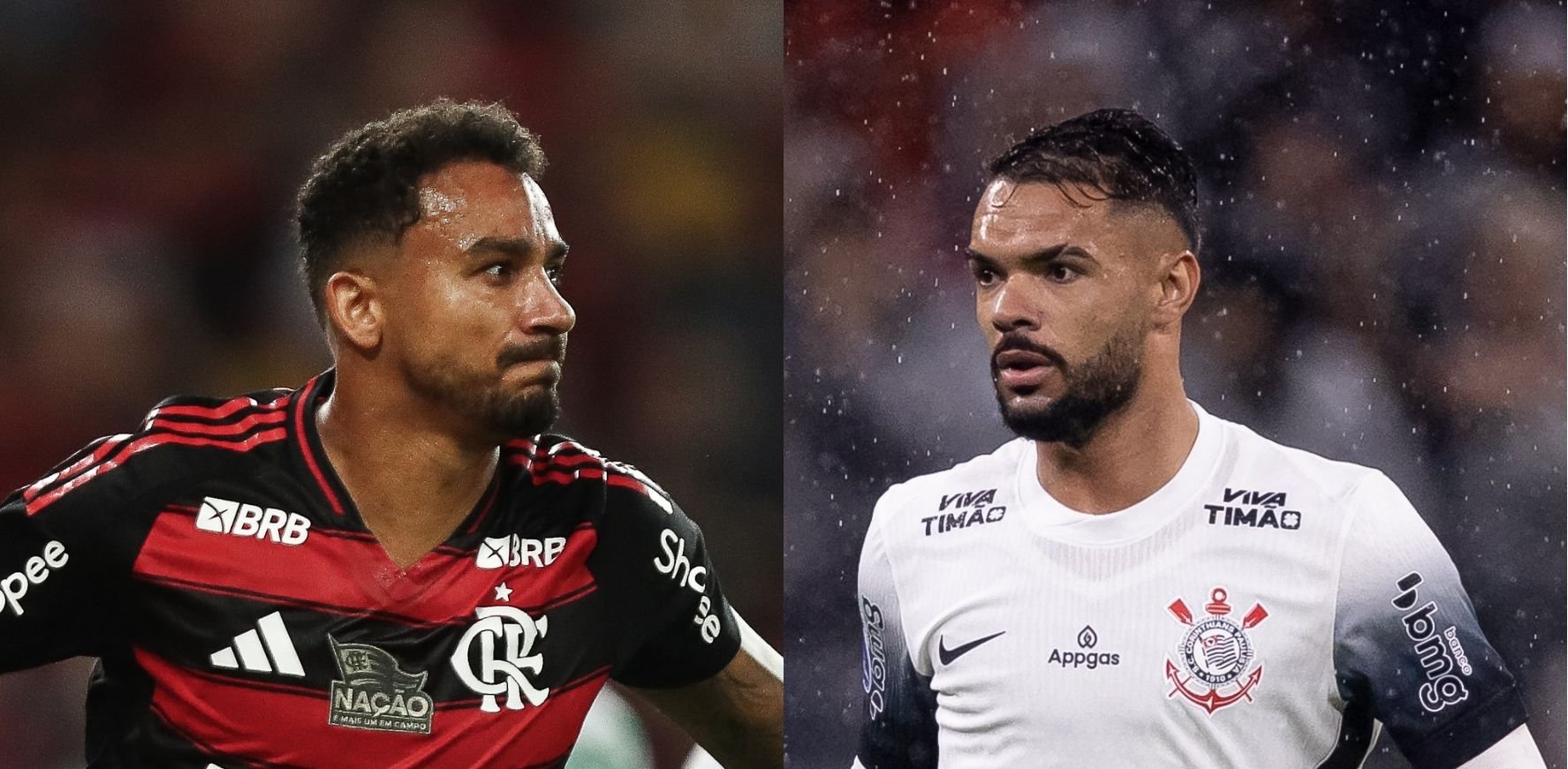 Danilo, do Flamengo, e Raniele, do Corinthians (foto: Gilvan de Souza/Flamengo e Rodrigo Coca / Corinthians)