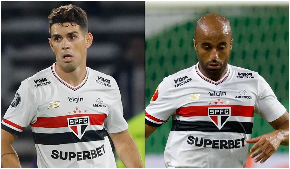 Oscar e Lucas Moura, estrelas do São Paulo (foto: Rubens Chiri/São Paulo (2))