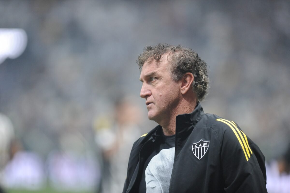 Cuca, técnico do Atlético, na Arena MRV (foto: Alexandre Guzanshe/EM/D.A Press)